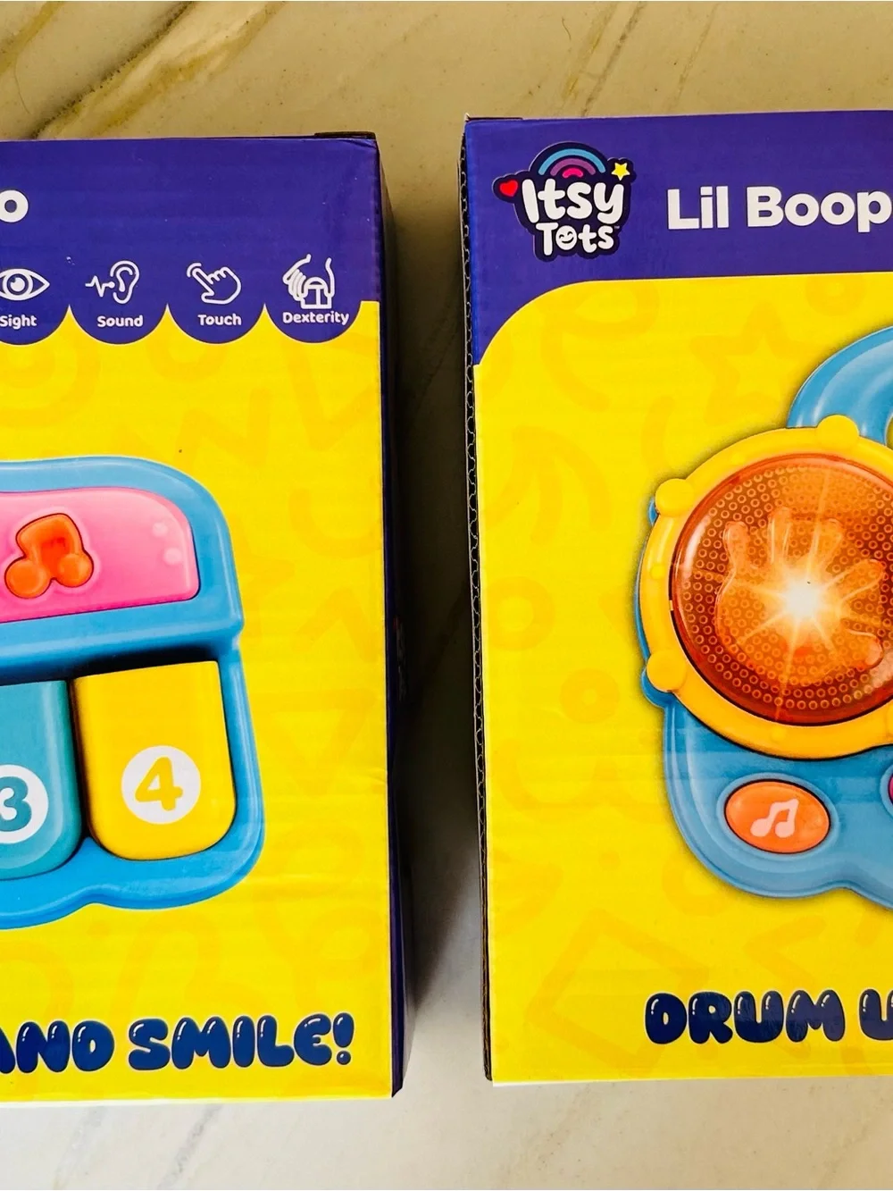 Itsy Tots Baby Musical Toy Lot Lil Keys Piano & Lil Boopers Drum 18M+ New